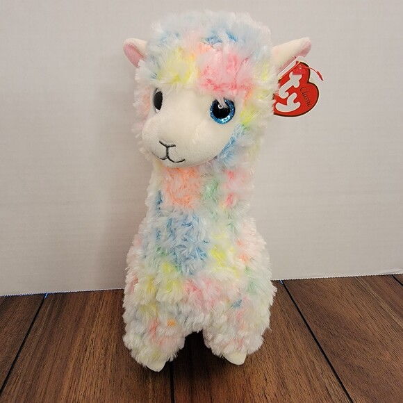 Ty Classic Lola Llama with multicolor fur Stuffed Animal NWT - Picture 1 of 5